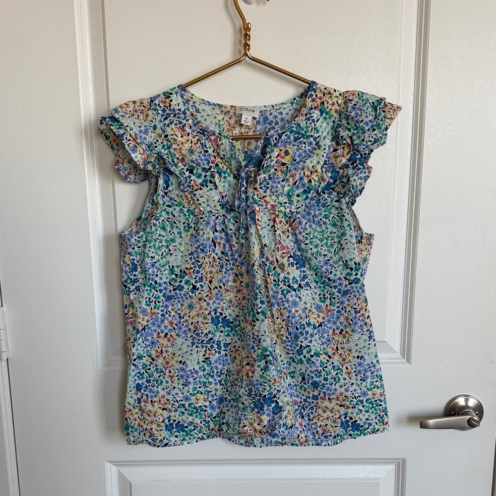 J. Crew Multicolor Floral Blouse